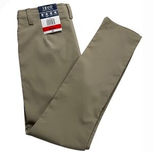 IZOD Boys School Performance Chino Pants Khaki Stone Cold Size 10 Regular